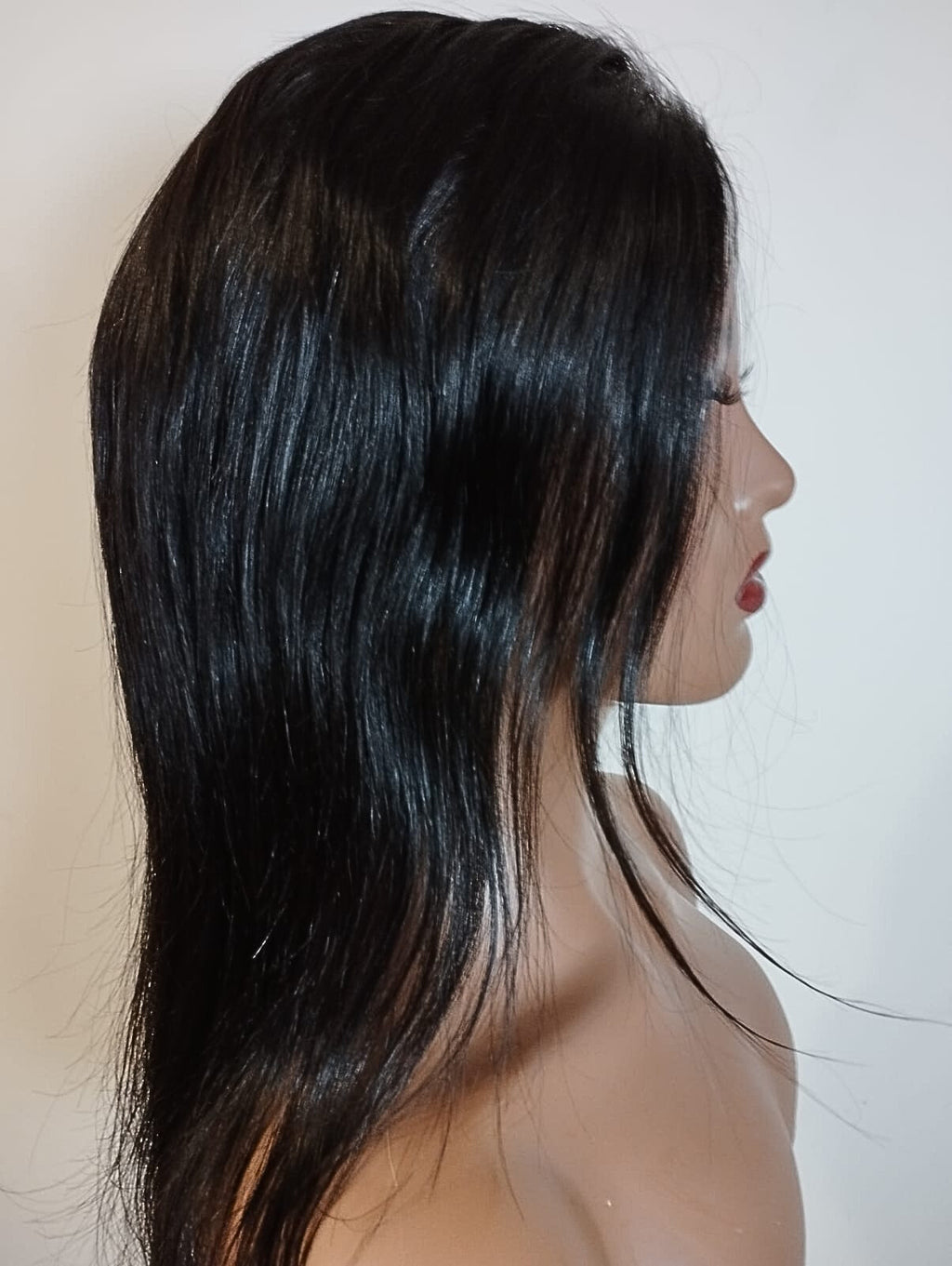 💎 Perruque lisse 18 Pouces – 100% Cheveux Humains Vietnamiens – Noir Naturel